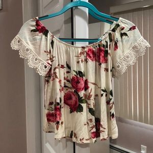 floral off the shoulder top